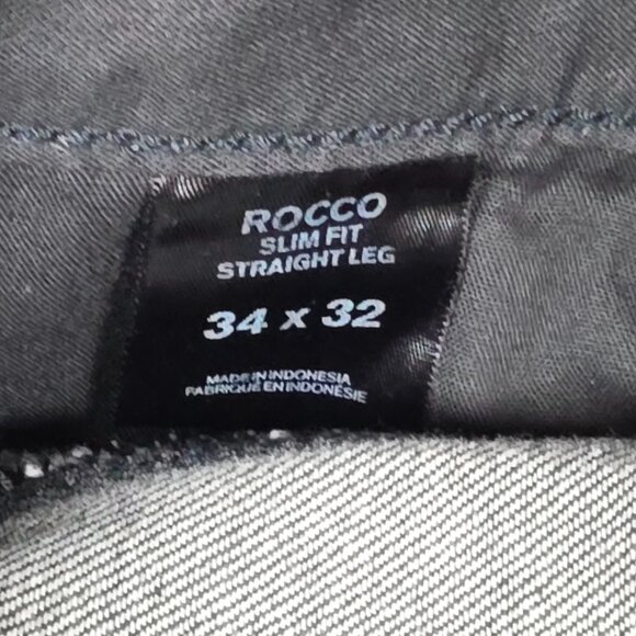 Express Jeans Mens SIze 34x32 Washed Black Rocco Slim Fit Straight Leg Cotton - Picture 8 of 11